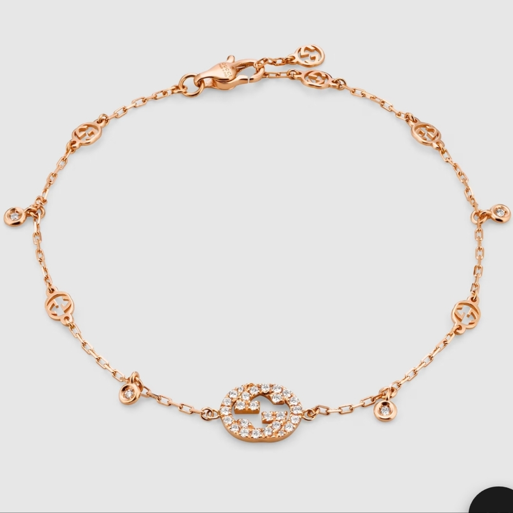 Authentic Gucci Interlocking G Diamond Bracelet